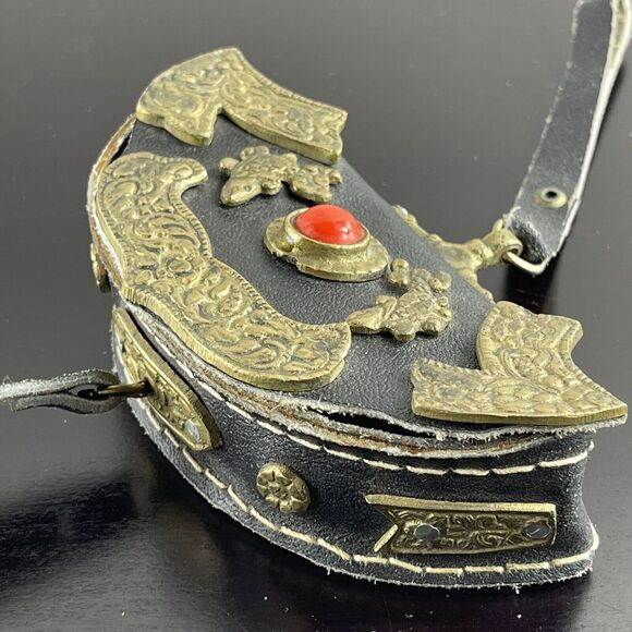 ANTIQUE Tibetan Fire Mecha Match Striker Leather Flint Pouch Purse RARE - Picture 9 of 16